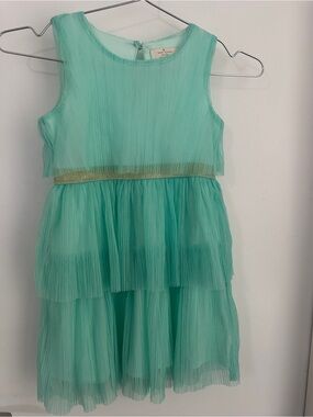 Kate Spade Fresh Mint Tiered Sparkle Tulle Dress Girls Size 6
